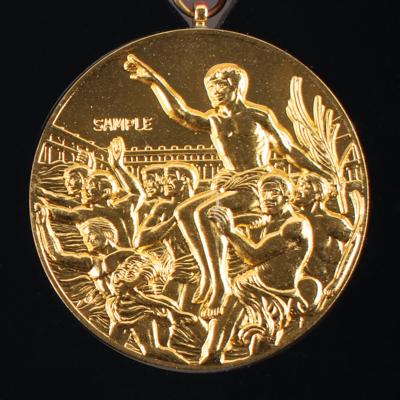 Lot #6123 Los Angeles 1984 Summer Olympics Sample Gold Winner's Medal - Image 2