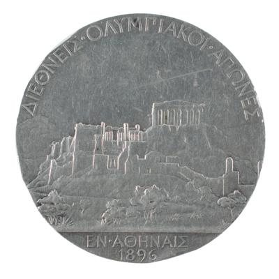 Lot #6001 Athens 1896 Olympics Silver 'First Place' Winner's Medal - Image 2