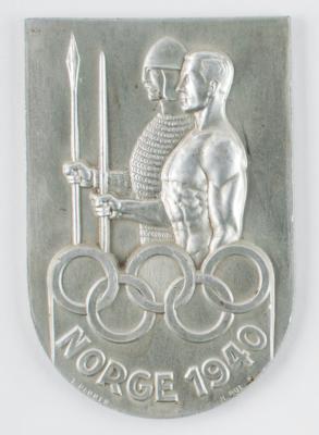 Lot #6045 Norwegian 1940 Olympic Committee Fundraising Plaquette