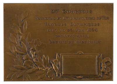 Lot #6022 Paris 1924 Summer Olympics Bronze Participant Plaquette for Shooting - Image 2