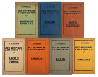Lot #6015 Stockholm 1912 Olympics Lot of (7) Regulation Booklets
