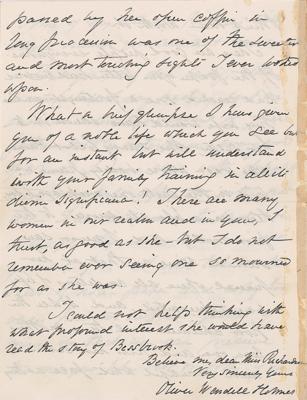 Lot #564 Oliver Wendell Holmes, Sr. Autograph Letter Signed - Image 3