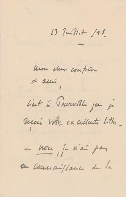 Lot #634 Jules Massenet Autograph Letter Signed - Image 1