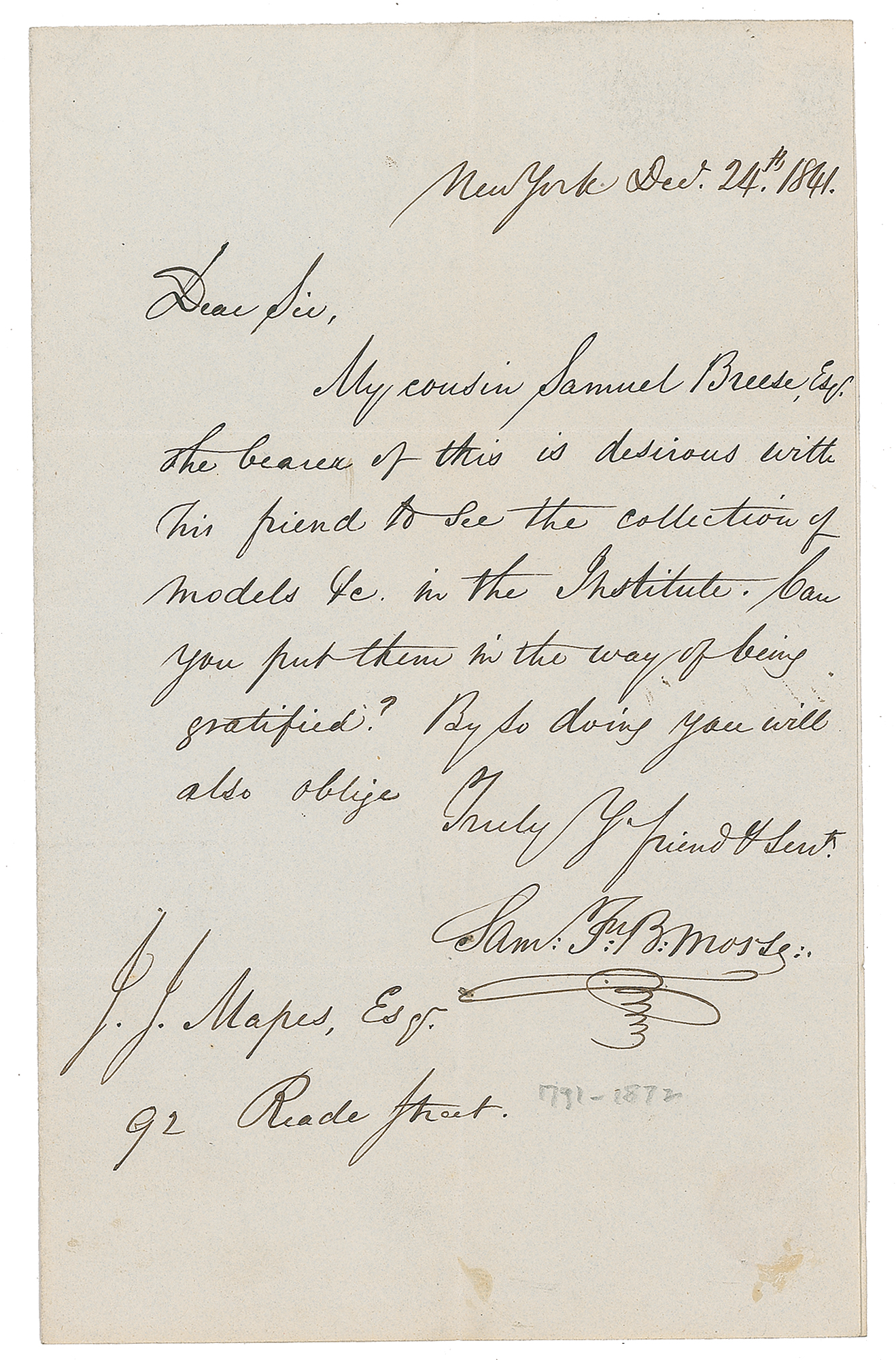 Lot #197 Samuel F. B. Morse Autograph Letter Signed