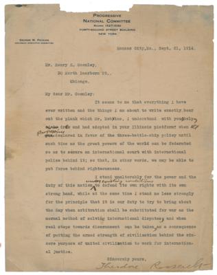 Lot #34 Theodore Roosevelt Typed Letter Signed - Image 1