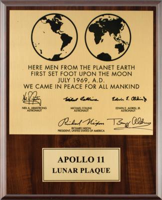 Lot #414 Buzz Aldrin Signed Lunar Plaque
