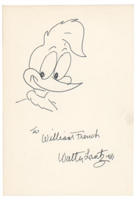 Lot #526 Walter Lantz Signed Sketch