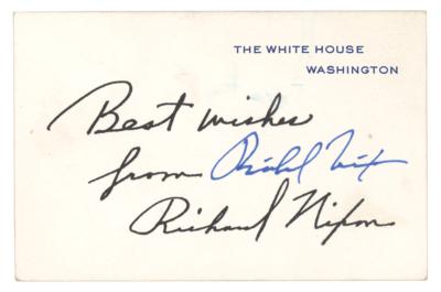 Lot #126 Richard Nixon Signed White House Card - Image 1
