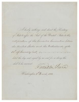 Lot #21 Franklin Pierce Document Signed - Image 1