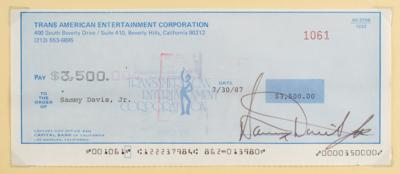 Lot #784 Sammy Davis, Jr. Signed Check - Image 2