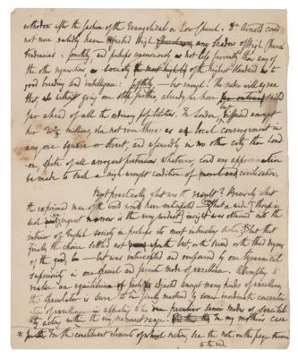 Lot #578 Thomas de Quincey Handwritten Manuscript - Image 1