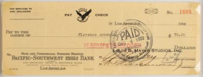 Lot #850 Irving Thalberg Signed Check