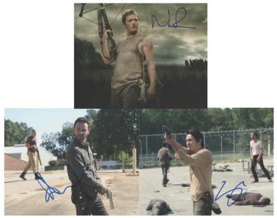 Lot #853 Walking Dead (3) Signed Photographs of Lincoln, Reedus, and Yeung - Image 1