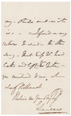 Lot #496 Edwin Landseer Autograph Letter Signed - Image 3