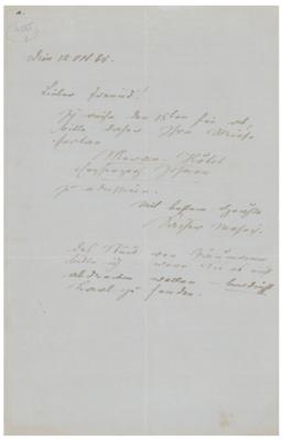 Lot #580 Leopold Sacher-Masoch Autograph Letter Signed - Image 1