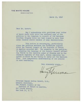Lot #46 Harry S. Truman Typed Letter Signed as President - Image 1