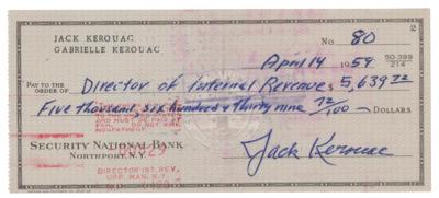 Lot #540 Jack Kerouac Signed Check