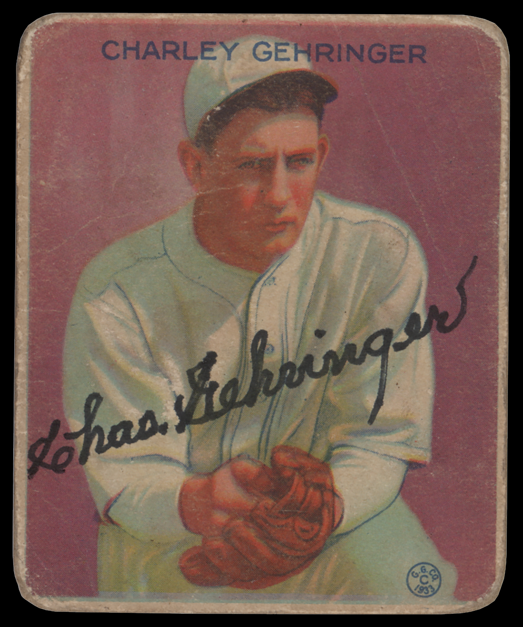 Lot #948 Charles Gehringer Signed 1933 Goudey #222 Baseball Card
