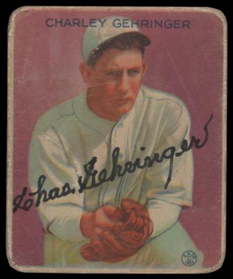 Lot #948 Charles Gehringer Signed 1933 Goudey #222 Baseball Card
