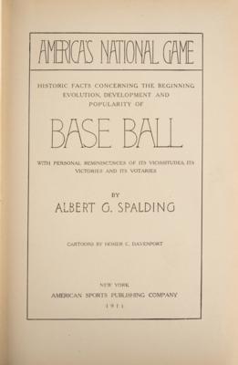 Lot #889 Albert G. Spalding and Abner Doubleday Signed First Edition of America's National Game - Image 7