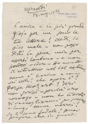 Lot #590 Giacomo Puccini Autograph Letter Signed