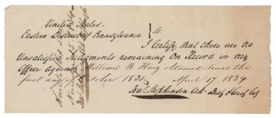 Lot #175 Francis Hopkinson Twice-Signed Document