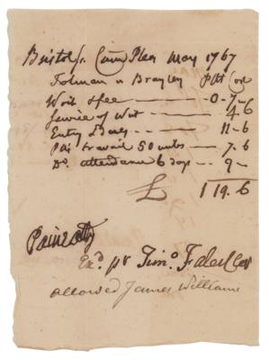 Lot #313 Robert Treat Paine Autograph Document