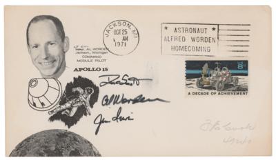 Lot #471 Al Worden's Apollo 15 Crew-Signed Cover - Image 1