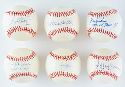 Lot #912 Baseball Hall of Fame Pitchers (6) Signed Baseballs