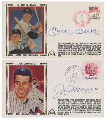 Lot #965 Mickey Mantle and Joe DiMaggio (2) Signed Covers