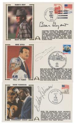Lot #944 Football Coaches (3) Signed Covers
