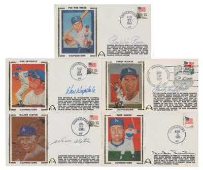 Lot #942 Dodgers Hall of Famers (5) Signed Covers