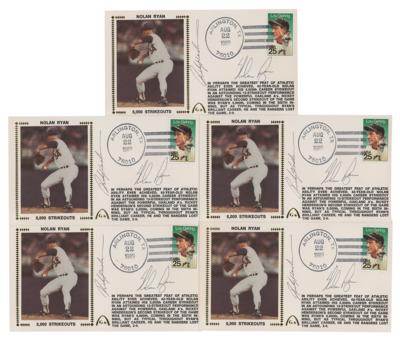 Lot #988 Nolan Ryan and Rickey Henderson (5) Signed Covers