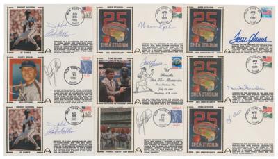 Lot #975 NY Mets (9) Signed Covers with Seaver, Spahn, and Berra