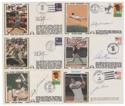 Lot #979 Oakland Athletics (6) Signed Covers