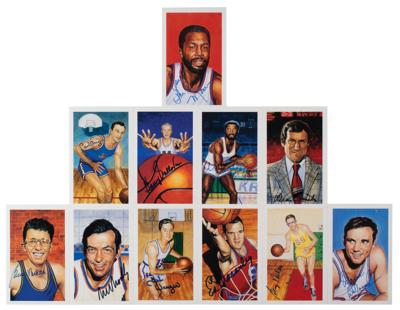 Lot #922 Basketball Hall of Fame (27) Signed Center Court Art Cards