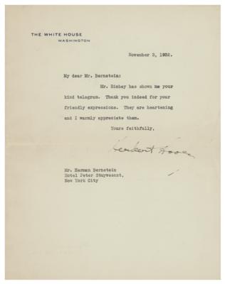 Lot #96 Herbert Hoover Typed Letter Signed as