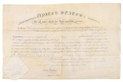 Lot #121 James Monroe Document Signed as President
