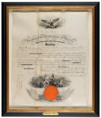 Lot #22 Franklin Pierce Document Signed as President - Image 2