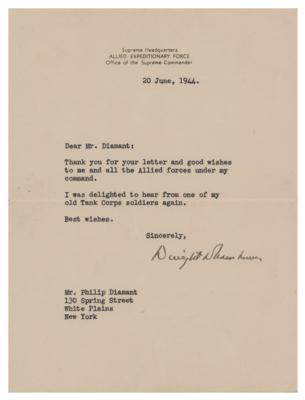 Lot #88 Dwight D. Eisenhower Typed Letter Signed