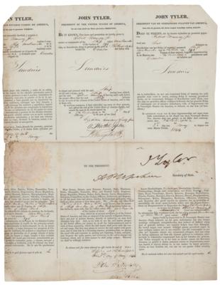Lot #164 John Tyler Document Signed as President