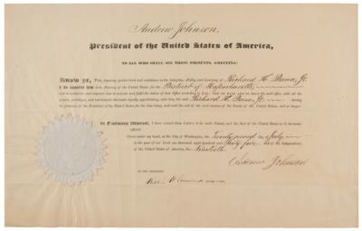 Lot #27 Andrew Johnson Document Signed as