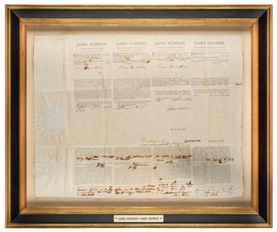 Lot #7 James Madison and James Monroe Document Signed