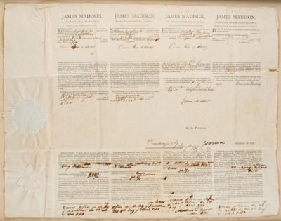 Lot #7 James Madison and James Monroe Document Signed - Image 2