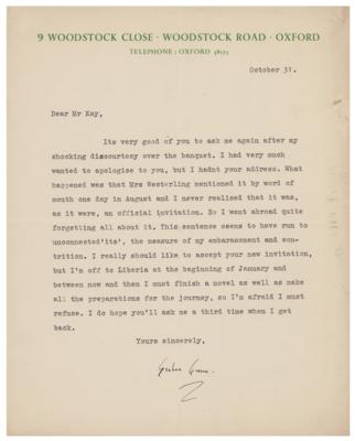 Lot #561 Graham Greene Typed Letter Signed - Image 1