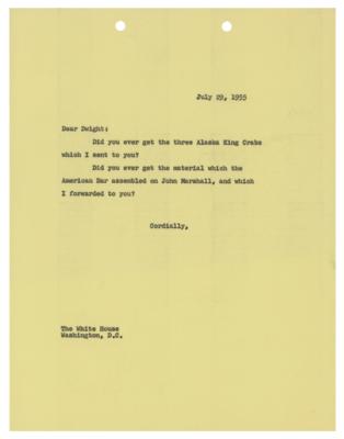 Lot #89 Dwight D. Eisenhower Typed Letter Signed as President - Image 2