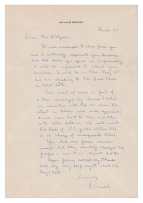 Lot #137 Ronald Reagan Autograph Letter Signed - Image 1