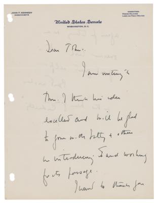 Lot #51 John F. Kennedy Autograph Letter Signed
