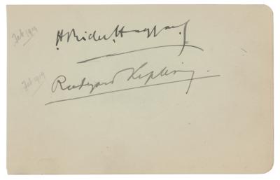 Lot #567 Rudyard Kipling and H. Rider Haggard Signatures - Image 1