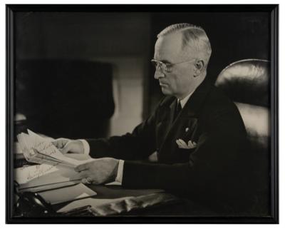 Lot #47 Harry S. Truman Signed Oversized Photograph - Image 1